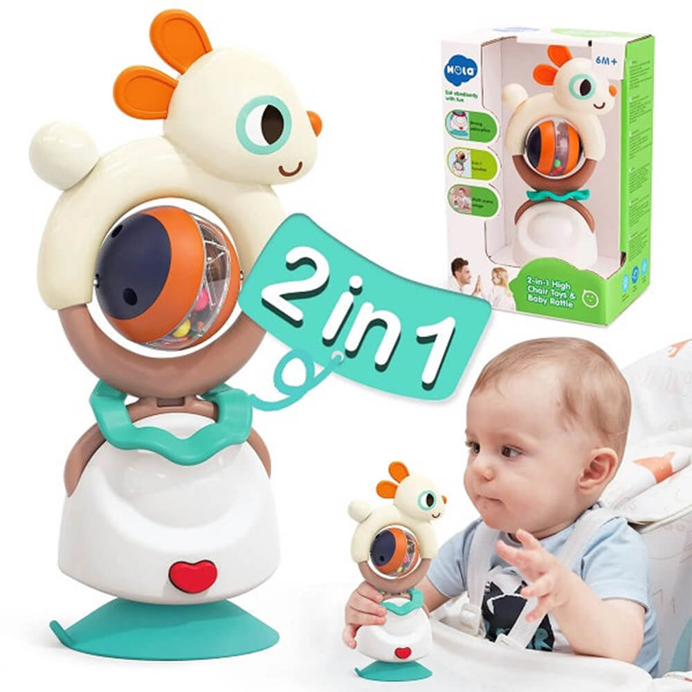 HOLA BABY HIGH CHAIR TOYS & RATTLE STATION WITH SUCTION CUP