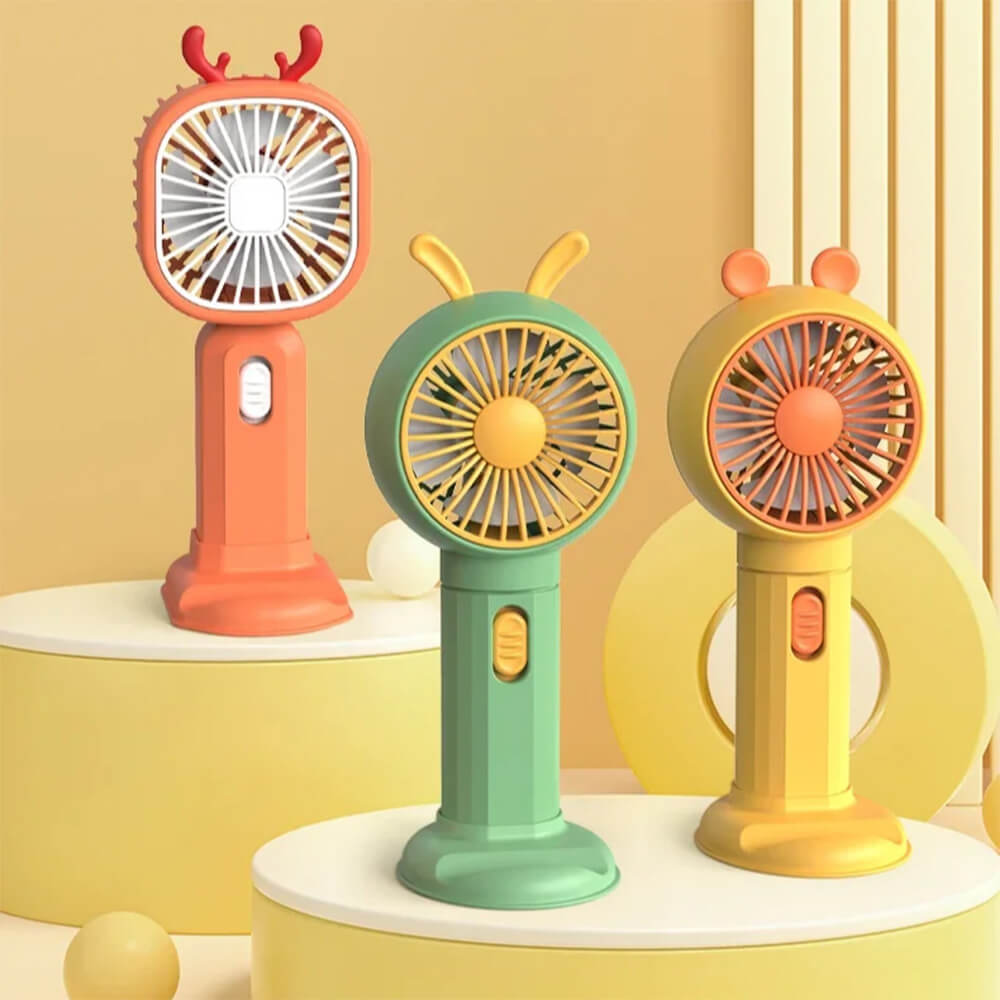 CUTE RECHARGEABLE FAN WITH MOBILE STAND