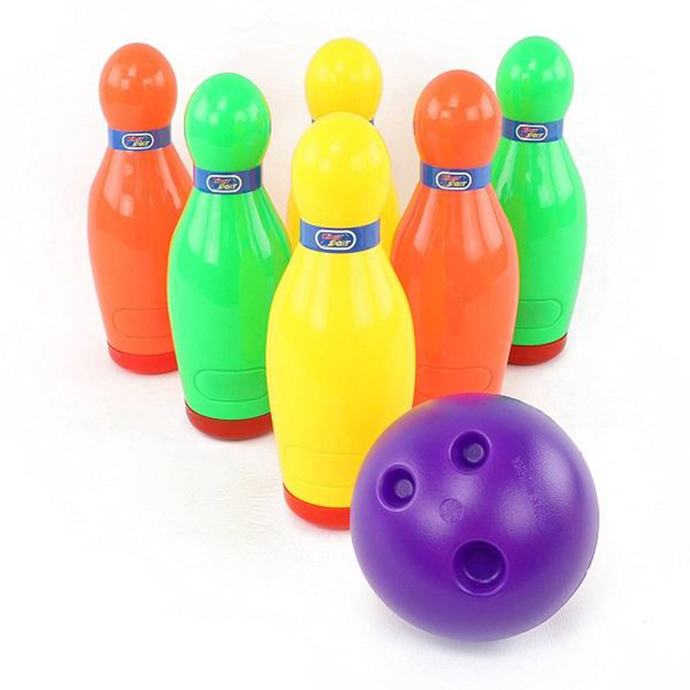 BOWLING SET TOY FOR KIDS 6 PINS & 2 BALLS