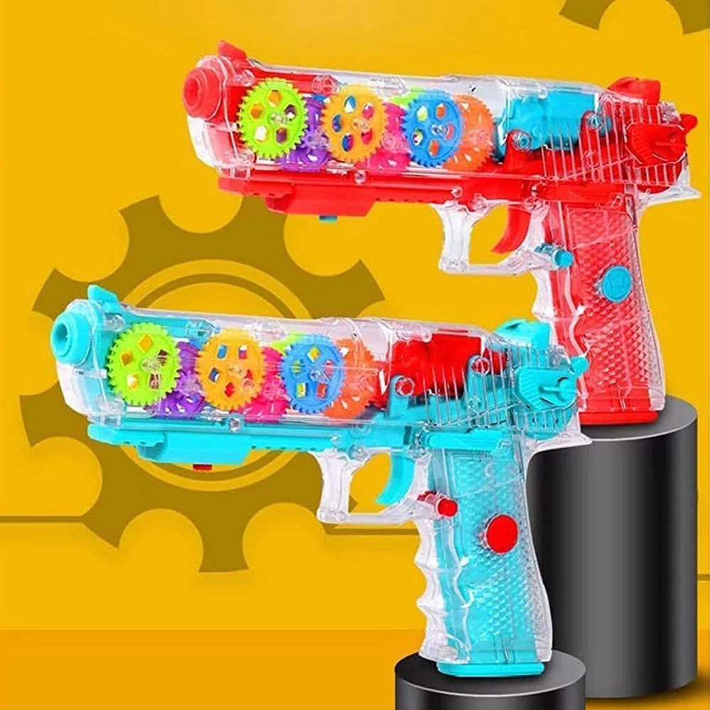 MUSICAL TRANSPARENT GUN WITH 3D LIGHTS