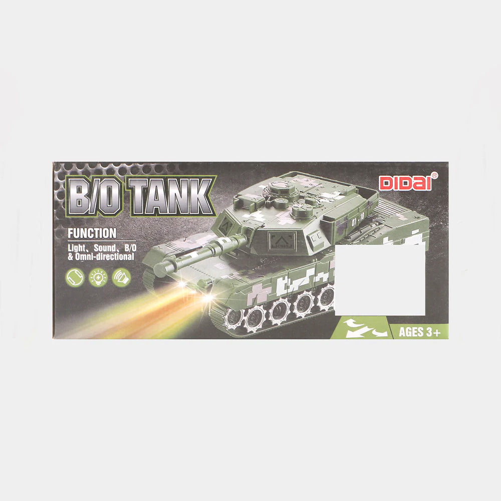 MUSICAL & LIGHT-UP OMNI-DIRECTIONAL MILITARY TOY TANK