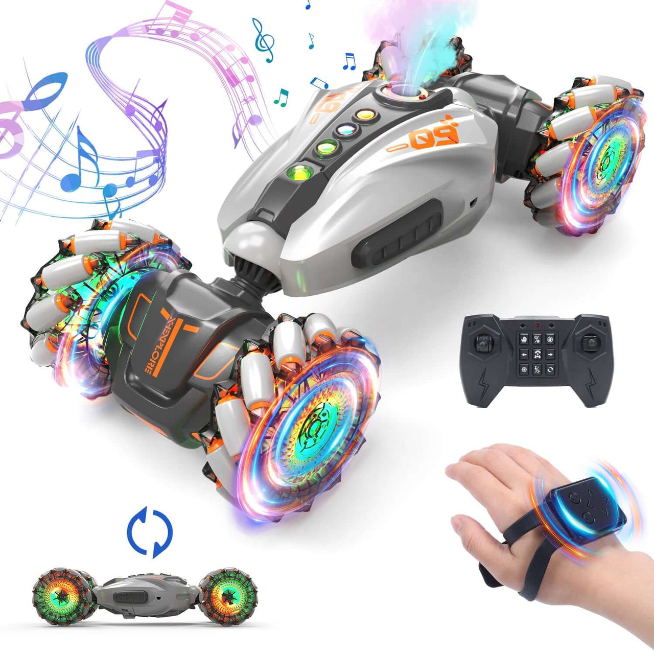 REMOTE & GESTURE CONTROLLED SPRAY STUNT TORSION VEHICLE