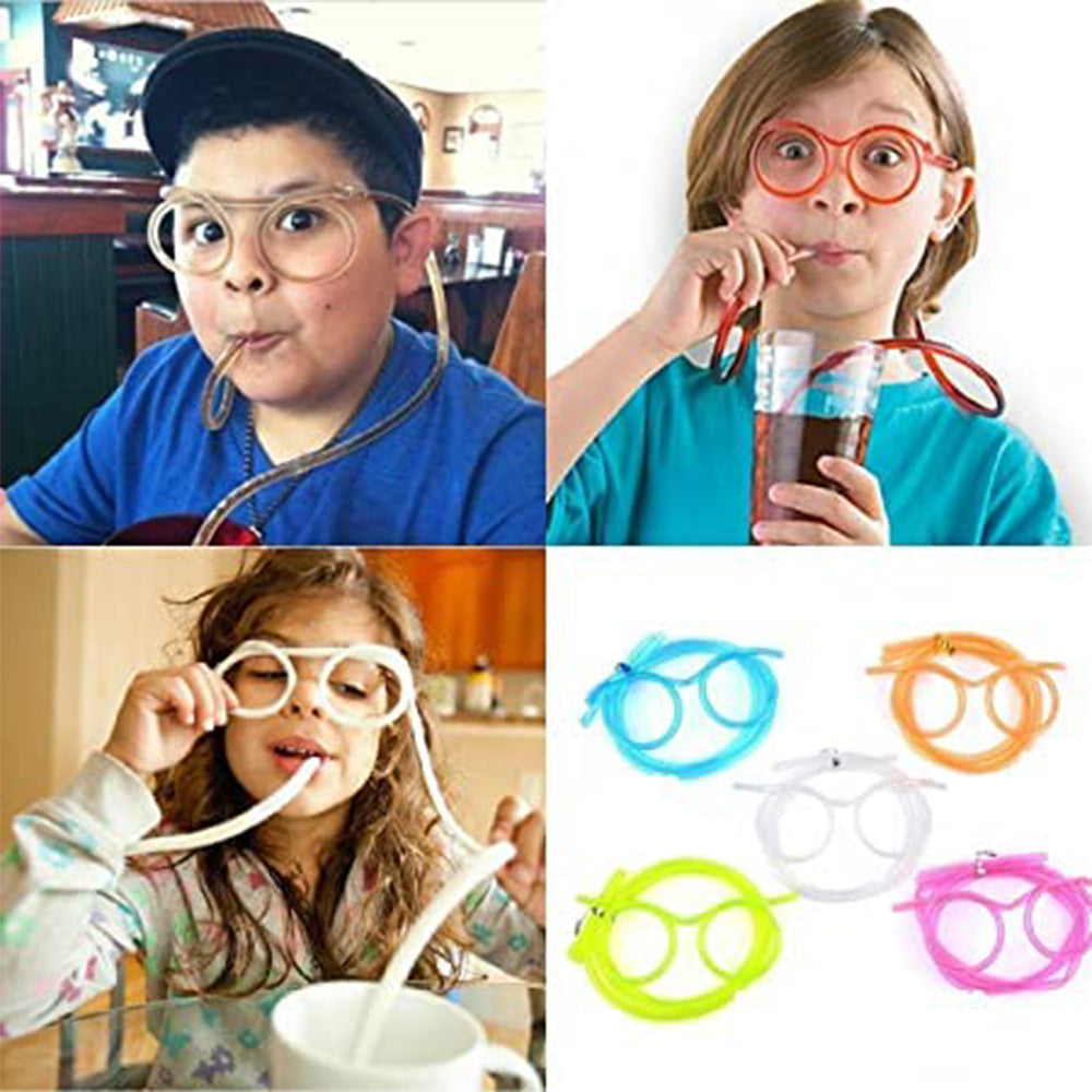 FUNNY PARTY SILLY STRAW GLASSES FOR KIDS