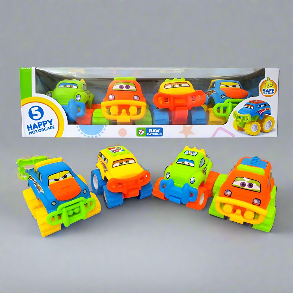 HAPPY MOTORCADE FUNNY MONSTER TRUCK - 4 PCS