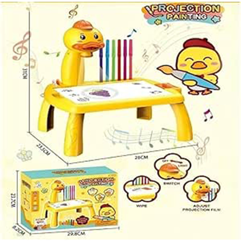 CUTE DUCK DRAWING PROJECTOR WITH LIGHT & MUSIC