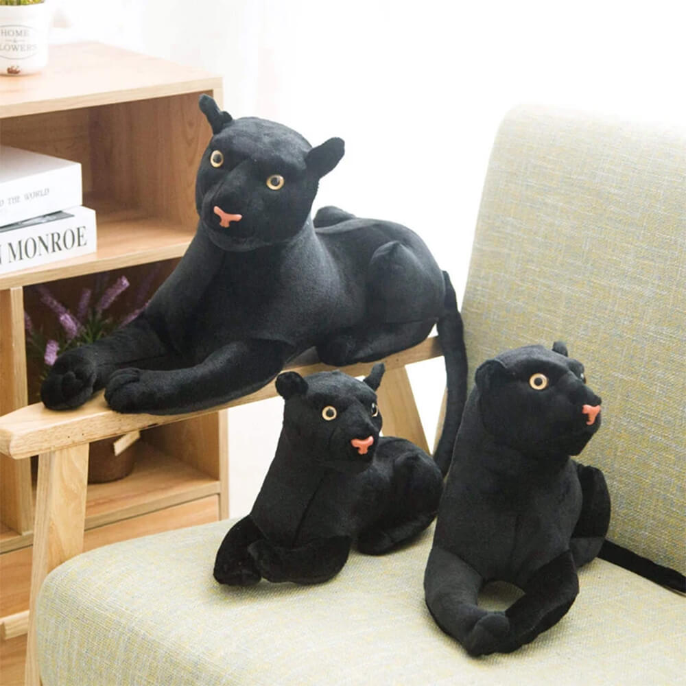 REALISTIC BLACK PANTHER PLUSHY STUFFED TOY - 45 CM