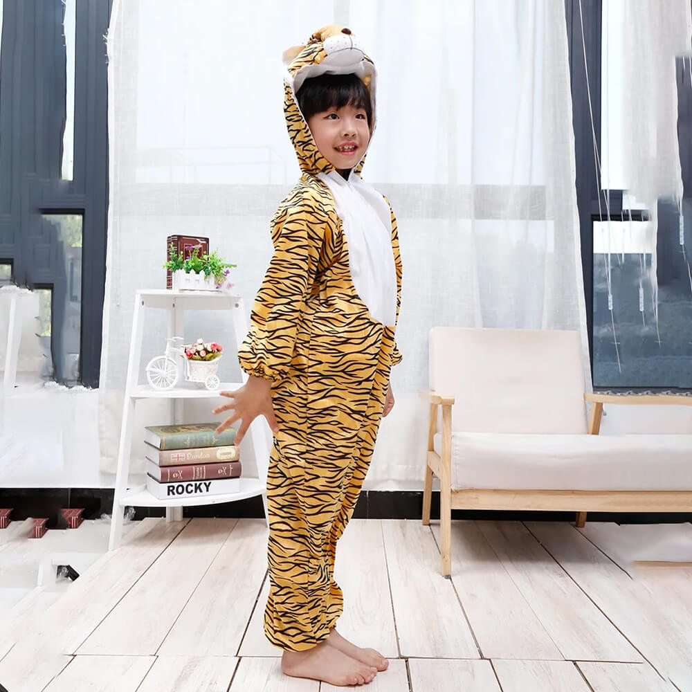 KIDS TIGER COSTUME WITH JUMP SUIT AND HEADSET