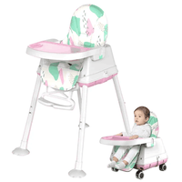 Thumbnail for BABY 2 IN 1 HIGH CHAIR & BOOSTER SEAT WITH ADJUSTABLE TRAY