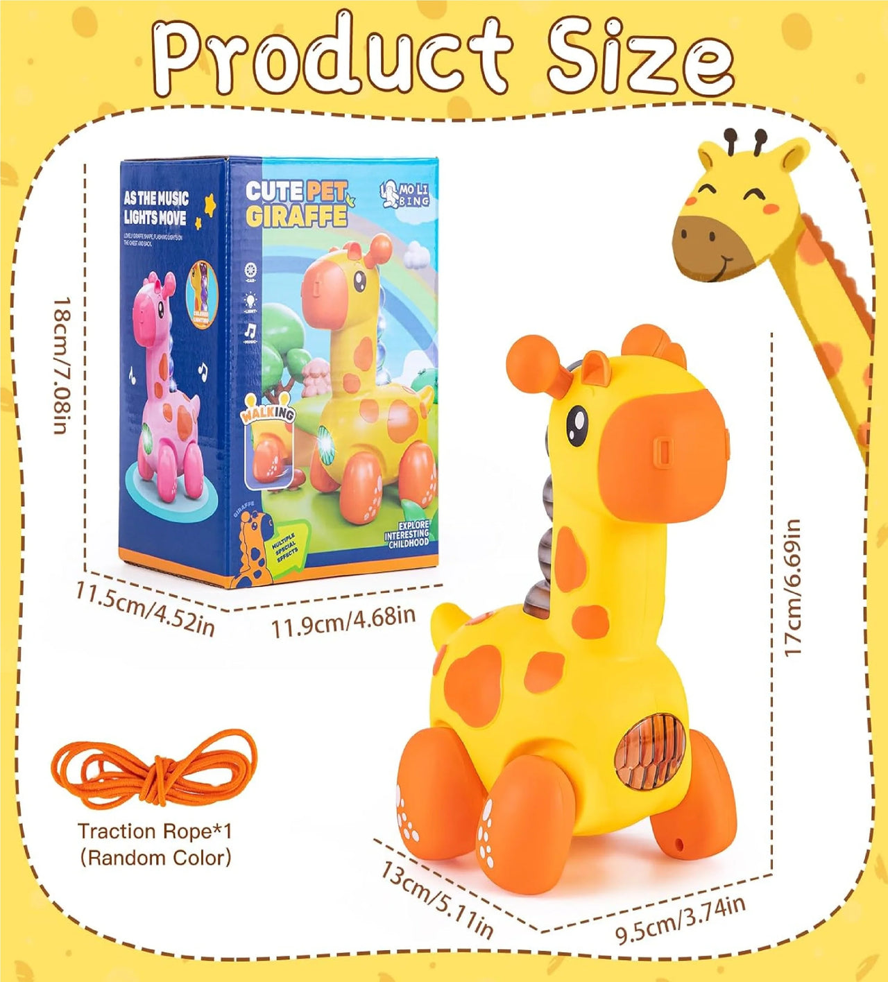 GIRAFFE CRAWLING TOYS LIGHT WITH MUSIC