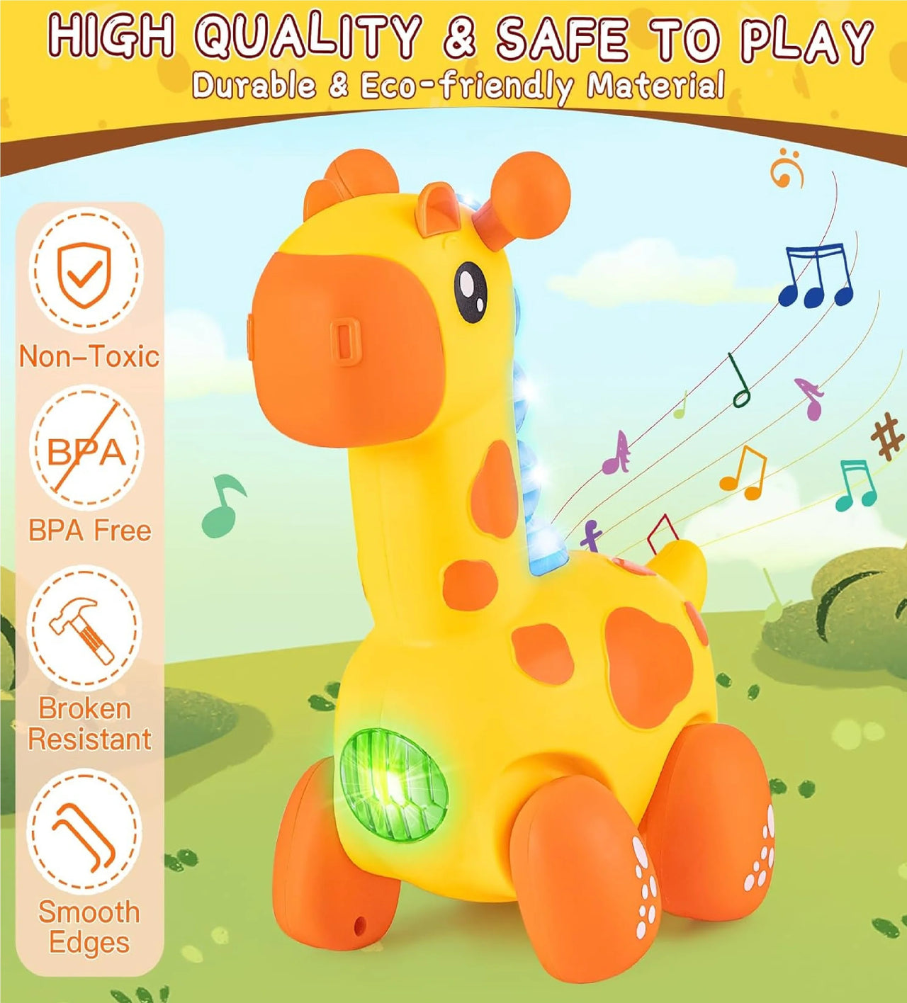 GIRAFFE CRAWLING TOYS LIGHT WITH MUSIC