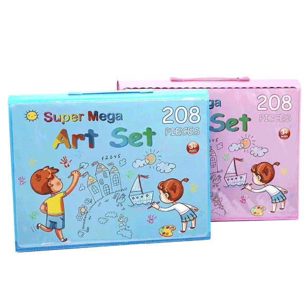 208 PIECE DOUBLE SIDED TRIFOLD ART SET FOR KIDS