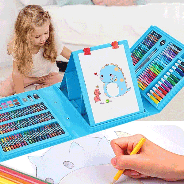 208 PIECE DOUBLE SIDED TRIFOLD ART SET FOR KIDS