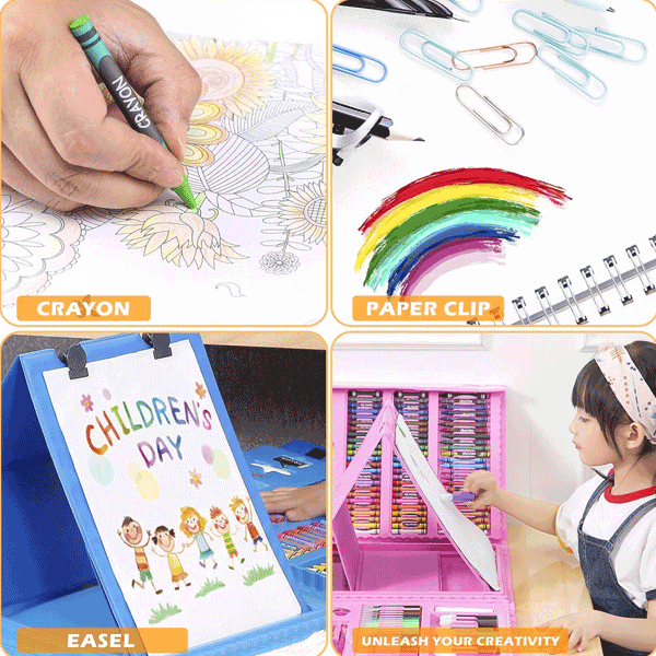 208 PIECE DOUBLE SIDED TRIFOLD ART SET FOR KIDS