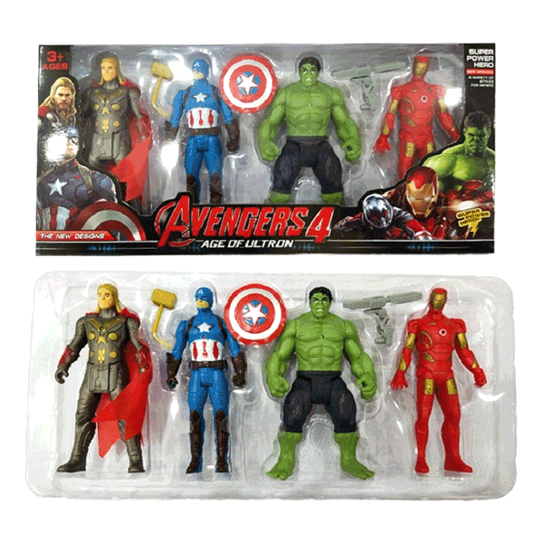 MARVEL AVENGERS SUPERHERO ACTION FIGURE - 4 PCS