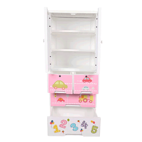 KIDS & BABIES STORAGE HOME BOX WITH HANGING & SHELVES - 3 DRAWERS - ABC