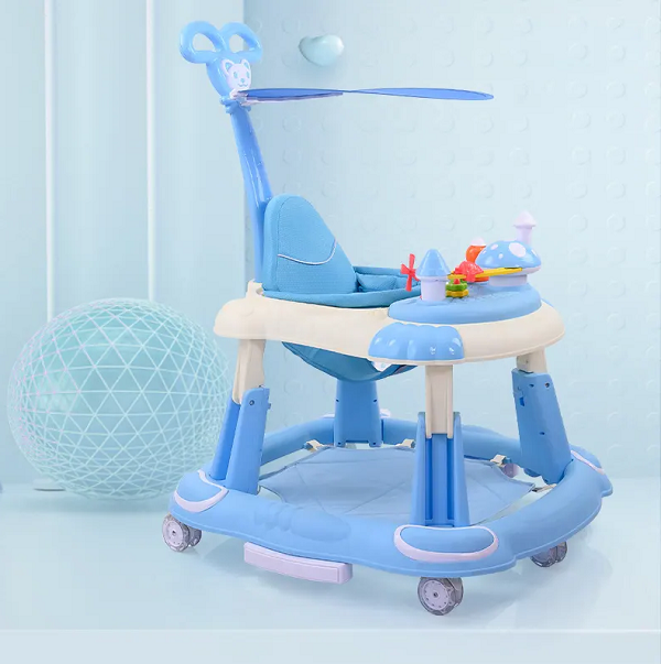 NEW DESIGN 3 IN 1 MULTIFUNCTIONAL FIBER BABY WALKER WITH ROOF AND SWING