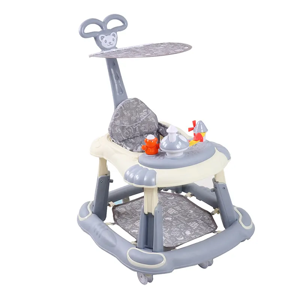 NEW DESIGN 3 IN 1 MULTIFUNCTIONAL FIBER BABY WALKER WITH ROOF AND SWING