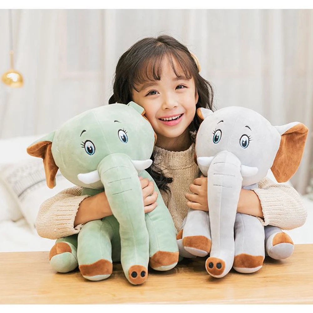 SITTING BABY ELEPHANT SOFT STUFFED TOY - 30 CM