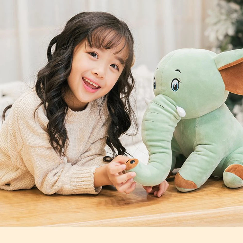 SITTING BABY ELEPHANT SOFT STUFFED TOY - 30 CM