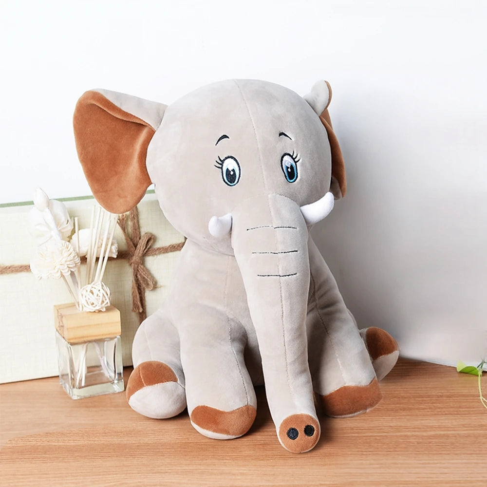 SITTING BABY ELEPHANT SOFT STUFFED TOY - 30 CM