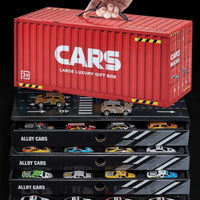 Thumbnail for CONTAINER ALLOY CAR MODEL FINALE INERTIA PULL BACK MINI CAR TOY - 48PCS