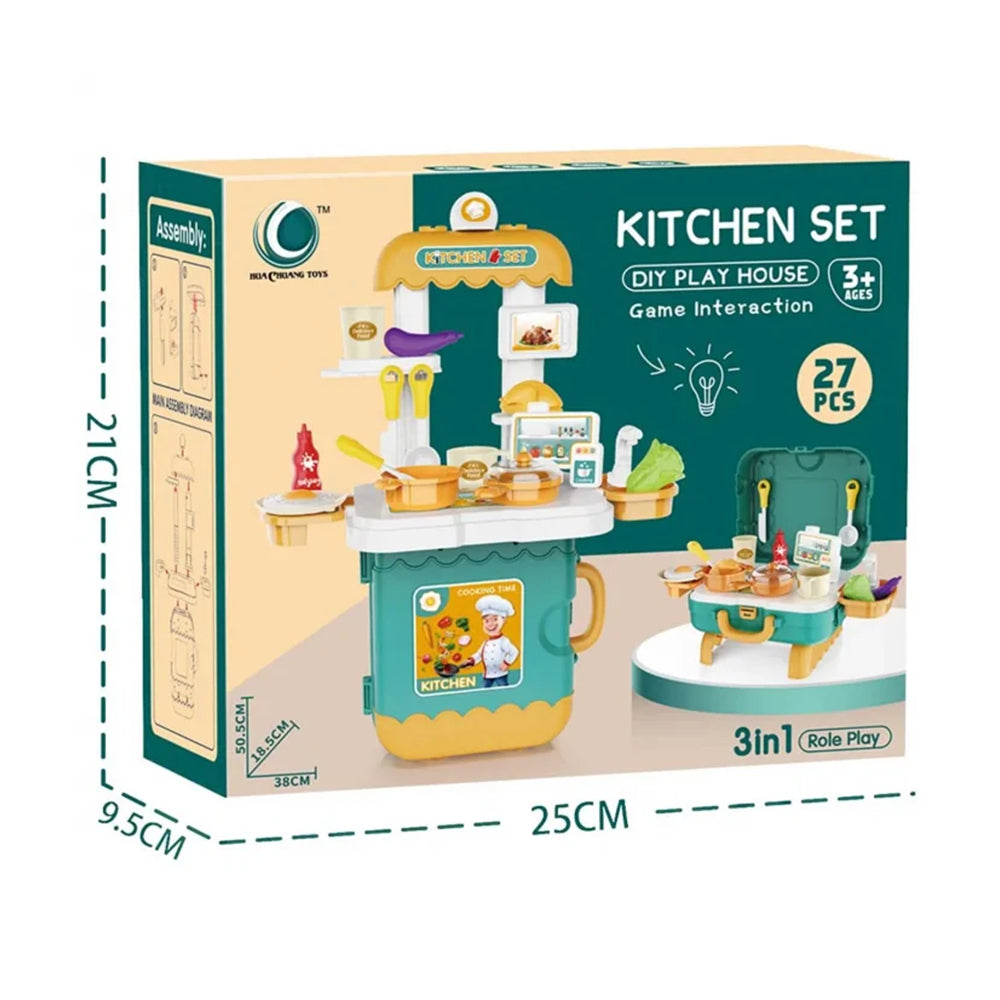 3 IN 1 DIY KITCHEN PLAY SET - 27 PCS