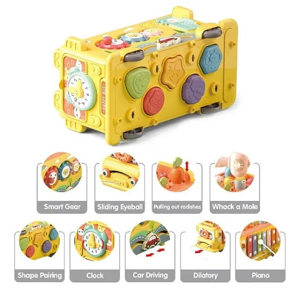 SCHOOL BUS TOY WITH MUSICAL PIANO & LEARNING