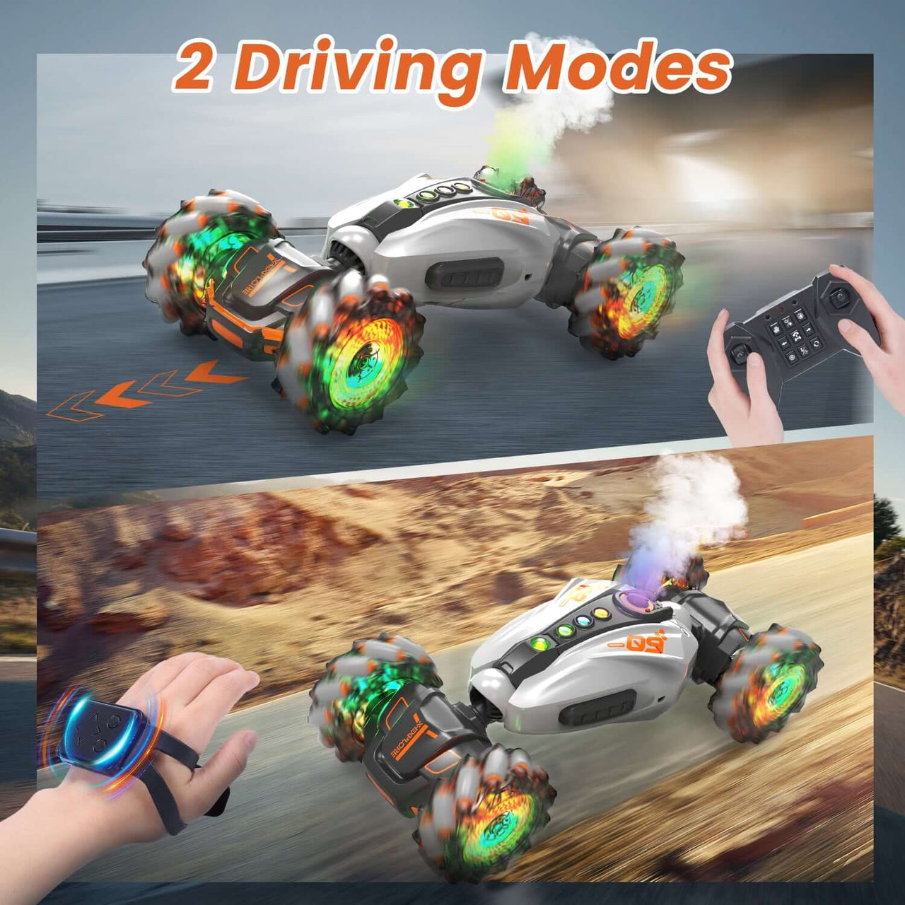 REMOTE & GESTURE CONTROLLED SPRAY STUNT TORSION VEHICLE