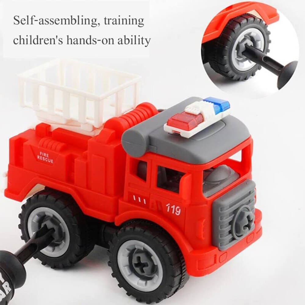 PACK OF 4 MINI FIRE RESCUE ASSEMBLE DIY TRUCK