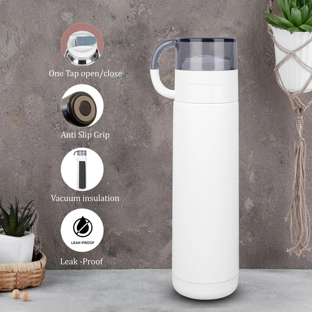 STAINLESS STEEL VACUUM INSULATED WATER BOTTLE WITH CUP