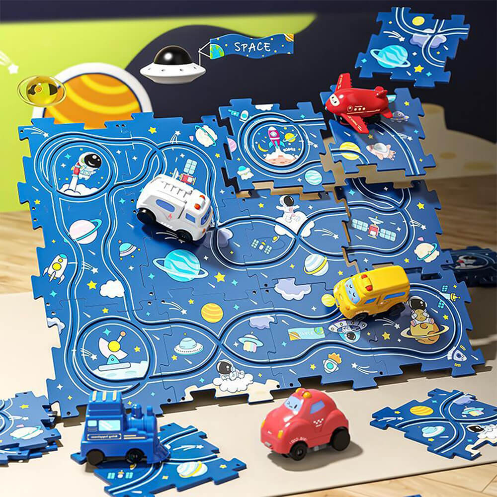 Puzzle Racer™ Assembling Track Railway Car - 18 PCS