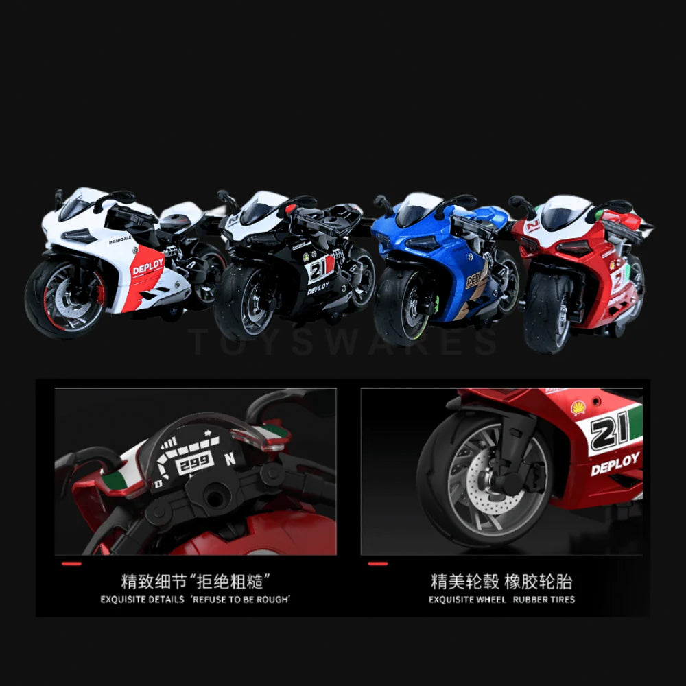 1:14 SCALE DIECAST PULL BACK MOTORCYCLE