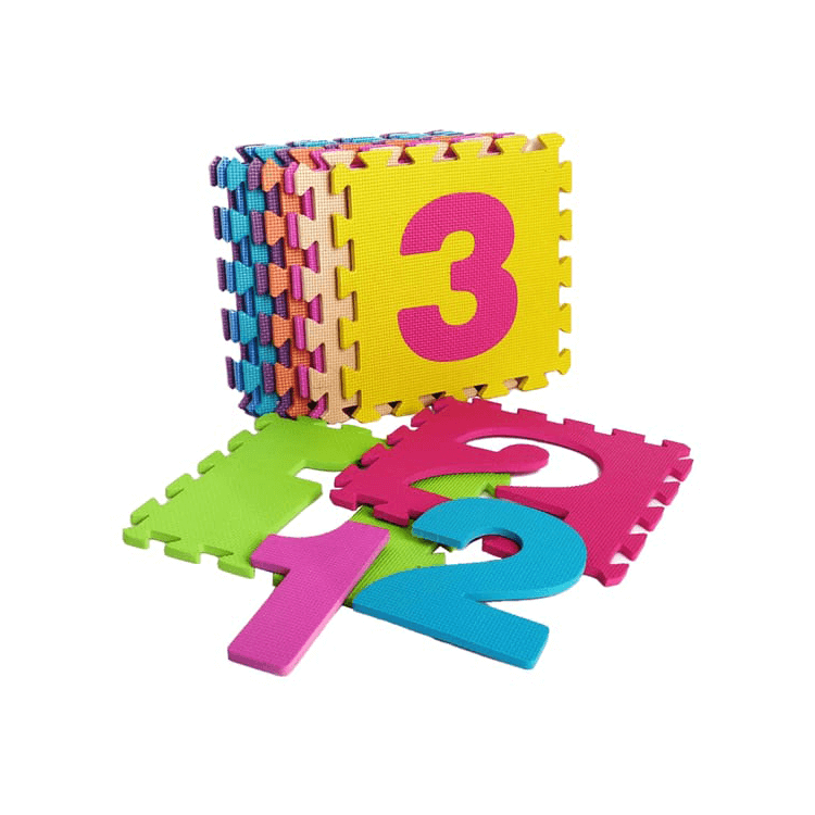 MULTICOLOR NUMBER PUZZLE MAT - 10 PCS