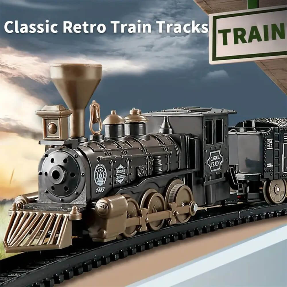 CLASSIC ELECTRIC TRAIN SET WITH 2 CARRIAGES & TRACKS