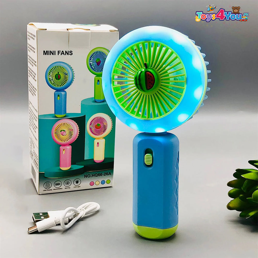 RECHARGEABLE MINI HANDHELD LED LIGHTING FAN