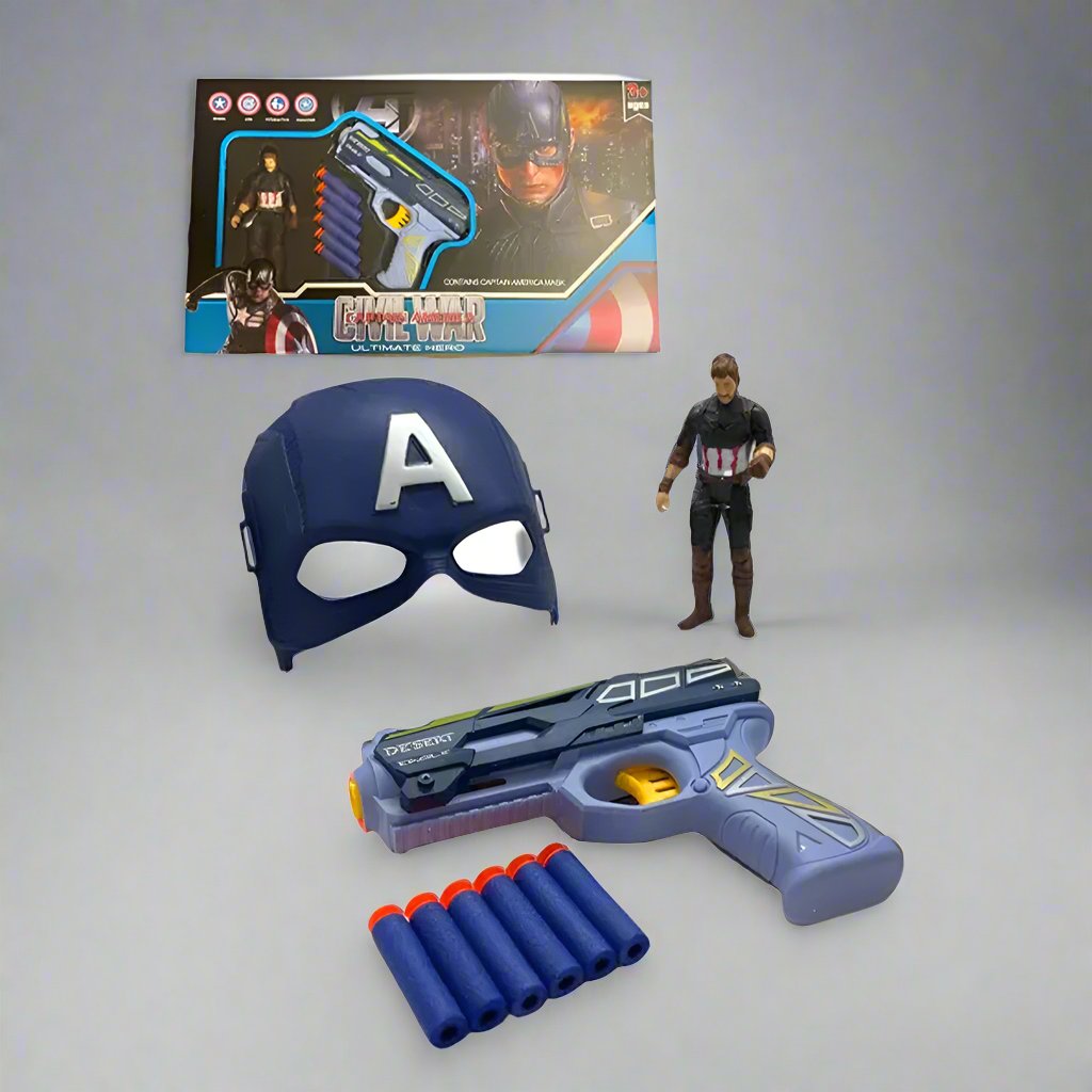 AVENGERS ULTIMATE HERO SOFT BULLETS GUN - CAPTAIN AMERICA