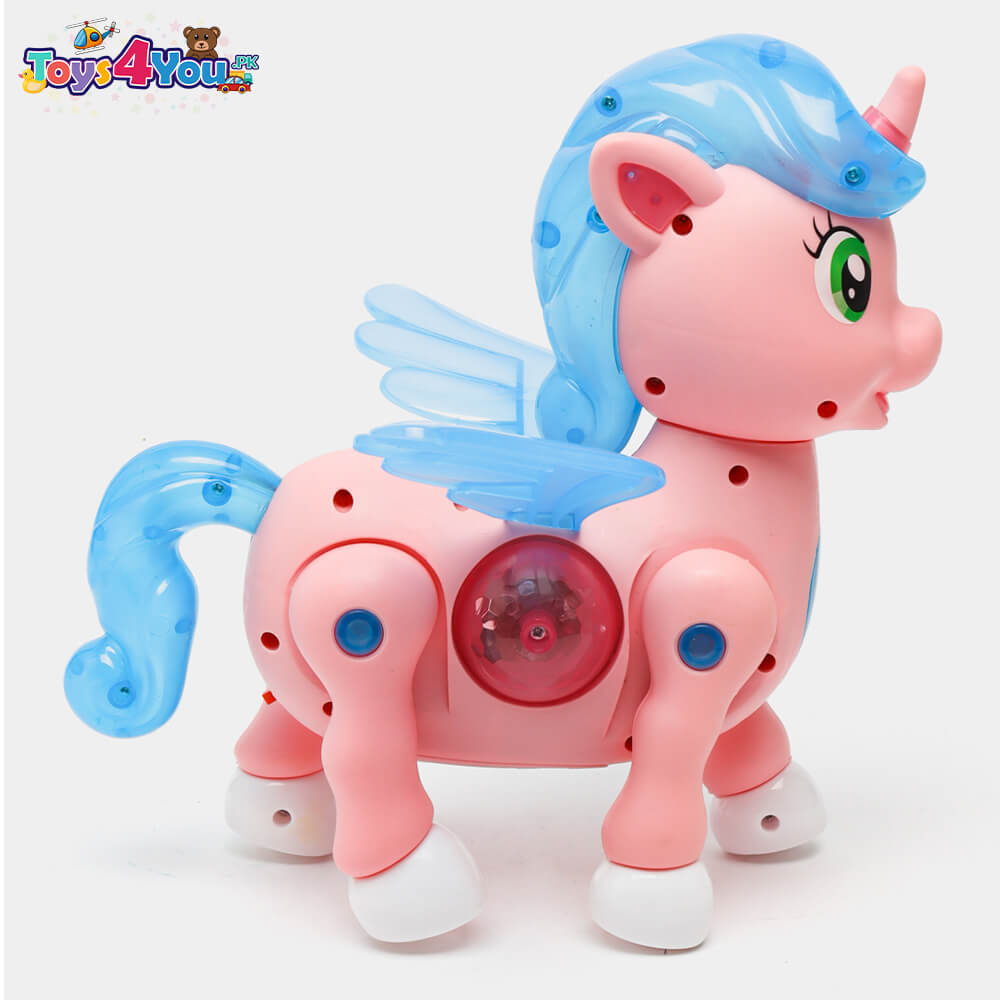 RAINBOW MUSICAL UNICORN WALKING HORSE