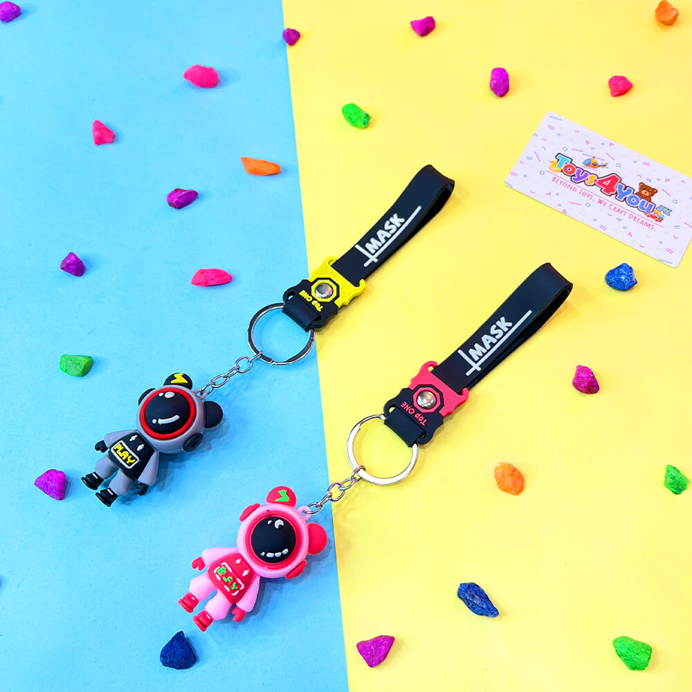 SPACE CARTOON KEYCHAIN WITH STRAP