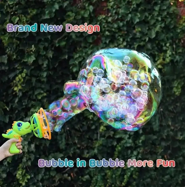 ELECTRIC DINOSAUR DOUBLE BUBBLE MACHINE GUN