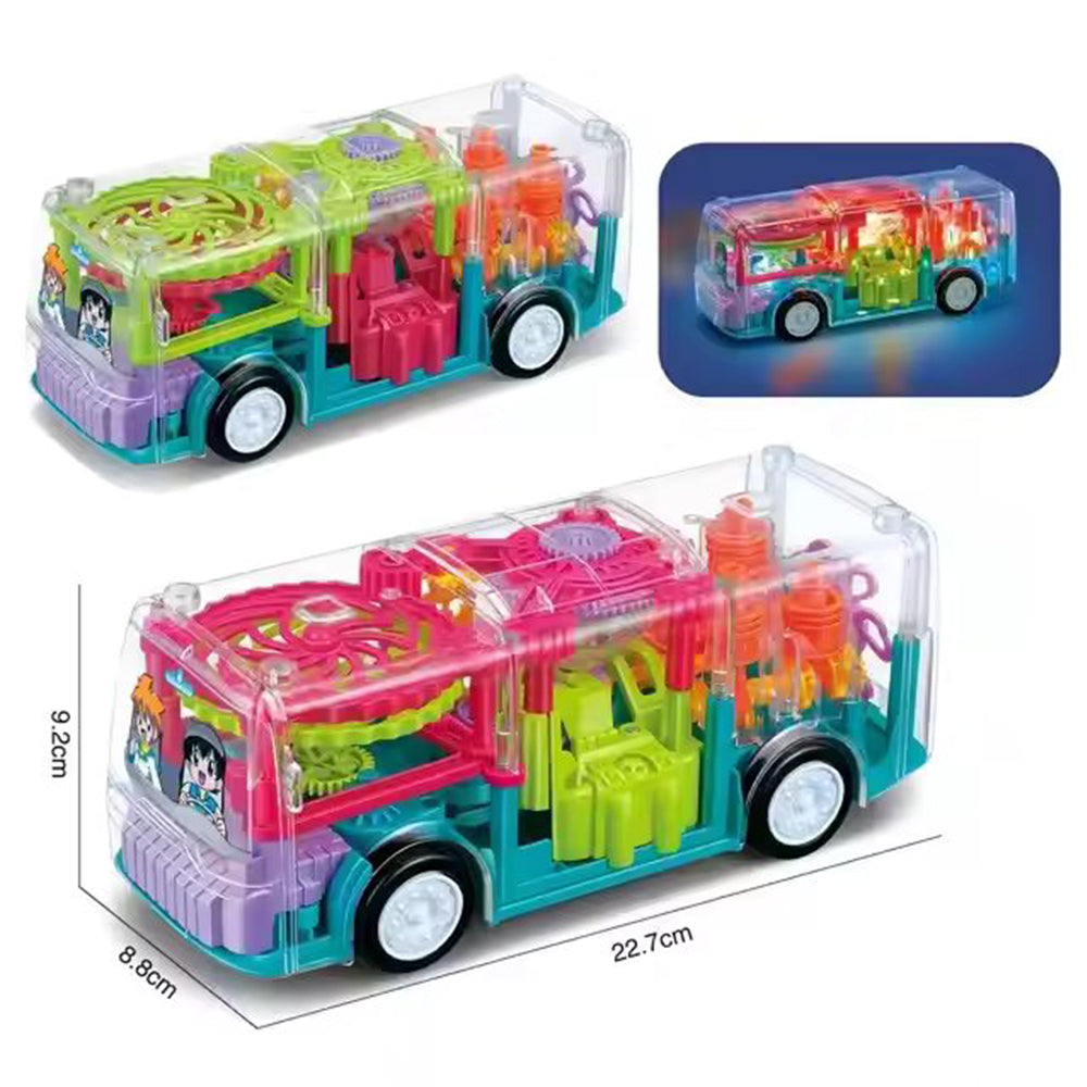 TRANSPARENT LIGHT MUSIC BUS TOY