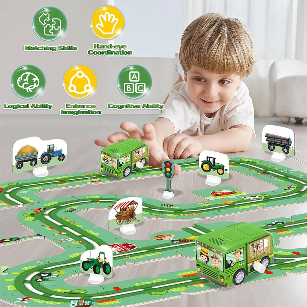 47 PCS DIY ASSEMBLING PUZZLE CAR TRACK PLAY SET