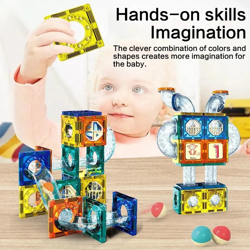 3D COLOURFUL MAGNETIC FERRIS WHEEL BUILDING BLOCK - 71PCS