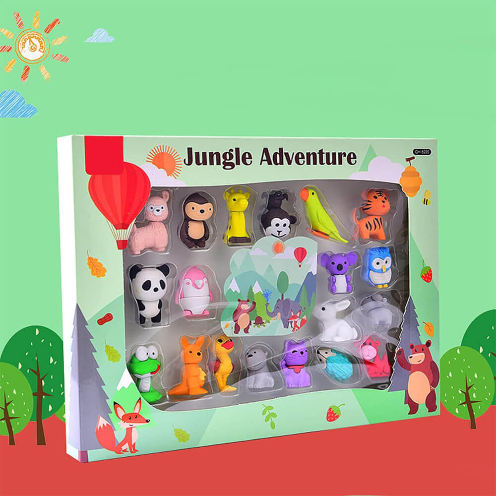 CUTE CARTOON MULTIPLE DESIGN ERASER SET