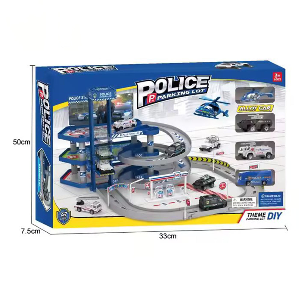 POLICE CITY PARKING LOT TOY TRACK SET