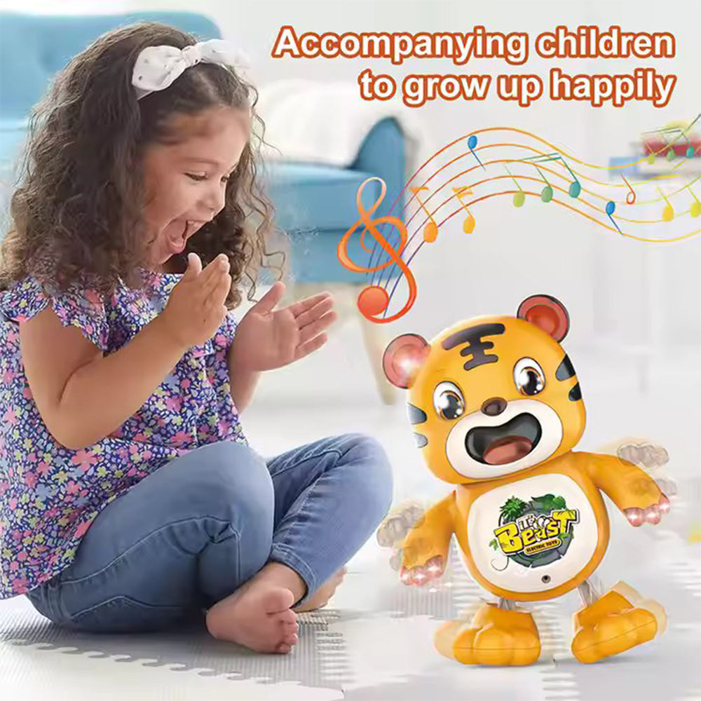 TIGER WITH LIGHT UP WALKING MUSICAL TOY