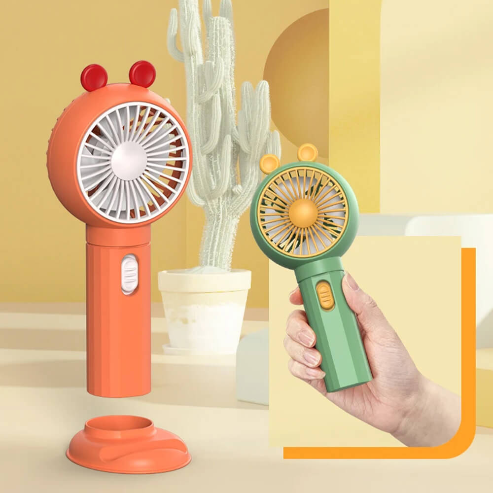 CUTE RECHARGEABLE FAN WITH MOBILE STAND