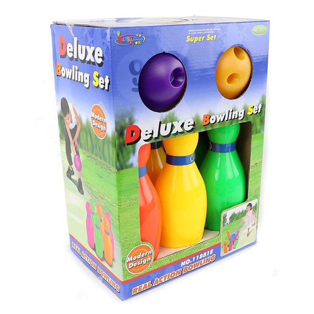 BOWLING SET TOY FOR KIDS 6 PINS & 2 BALLS