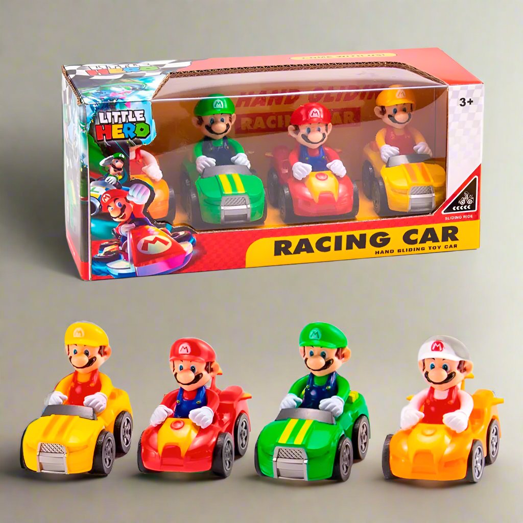 SUPER MARIO RACING CAR TOY - 4 PCS