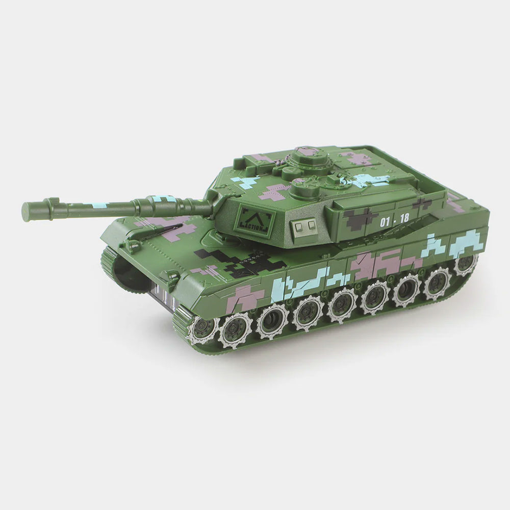 MUSICAL & LIGHT-UP OMNI-DIRECTIONAL MILITARY TOY TANK