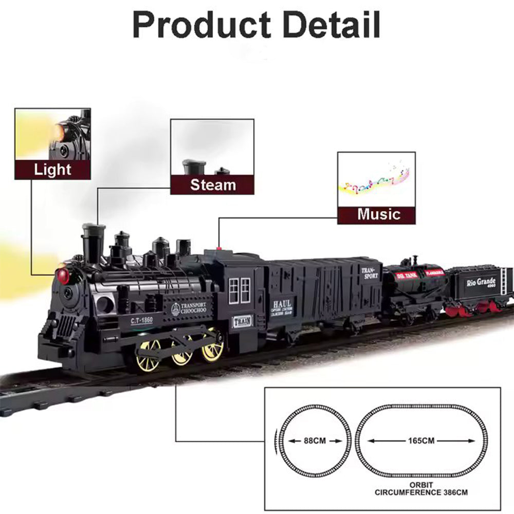 ELECTRIC TRAIN SET WITH 3 CARRIAGES & TRACKS